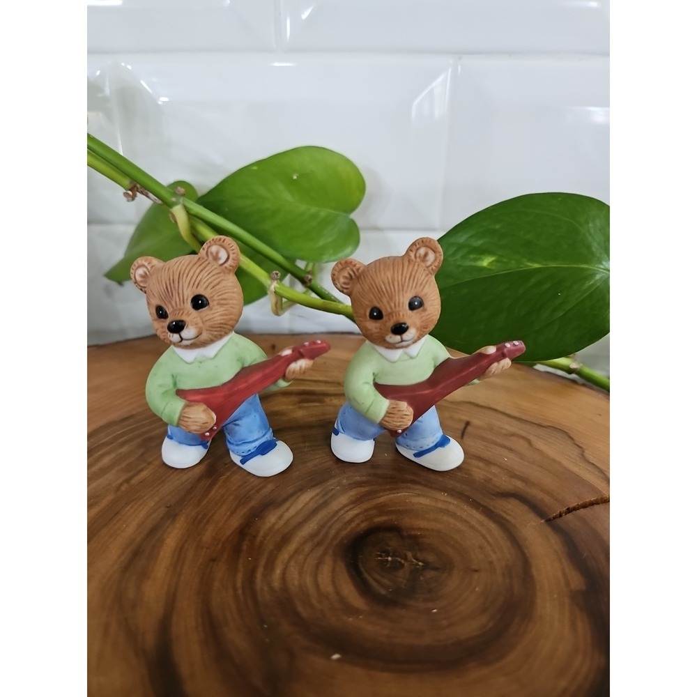 Homco Music Band Bears #1422 Set of 8 Porcelain Figurines w/ instruments - Picture 8 of 9